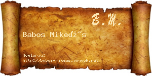 Babos Mikeás névjegykártya